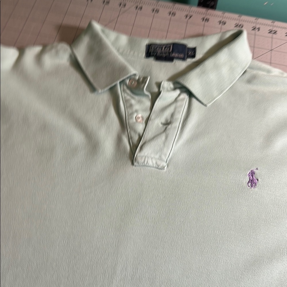 Polo by Ralph Lauren Green and Purple Classic Polo Shirt